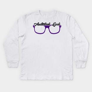 Audiobook Geek Purple Kids Long Sleeve T-Shirt